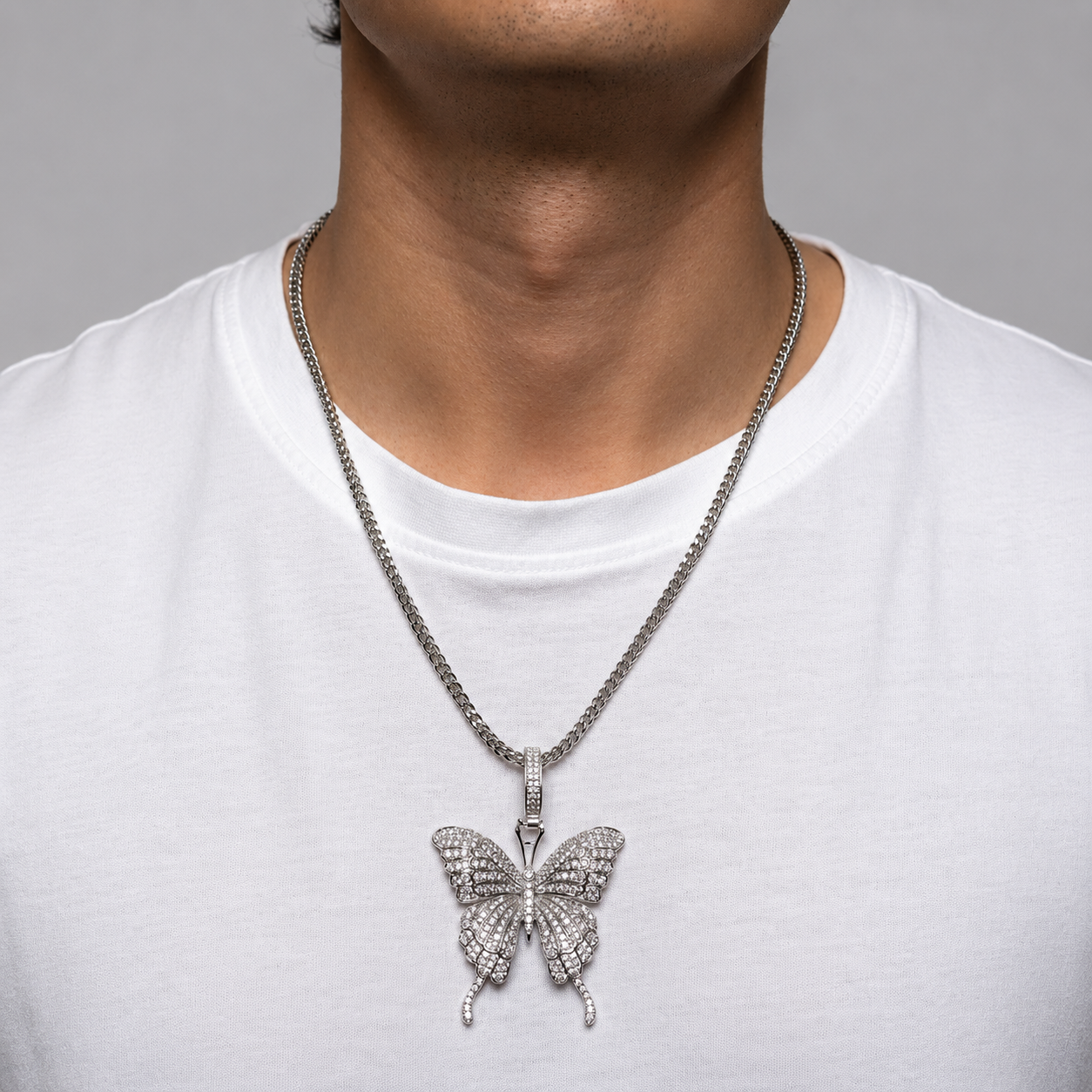 Schmetterling Anhänger - Weissgold – Bild 3