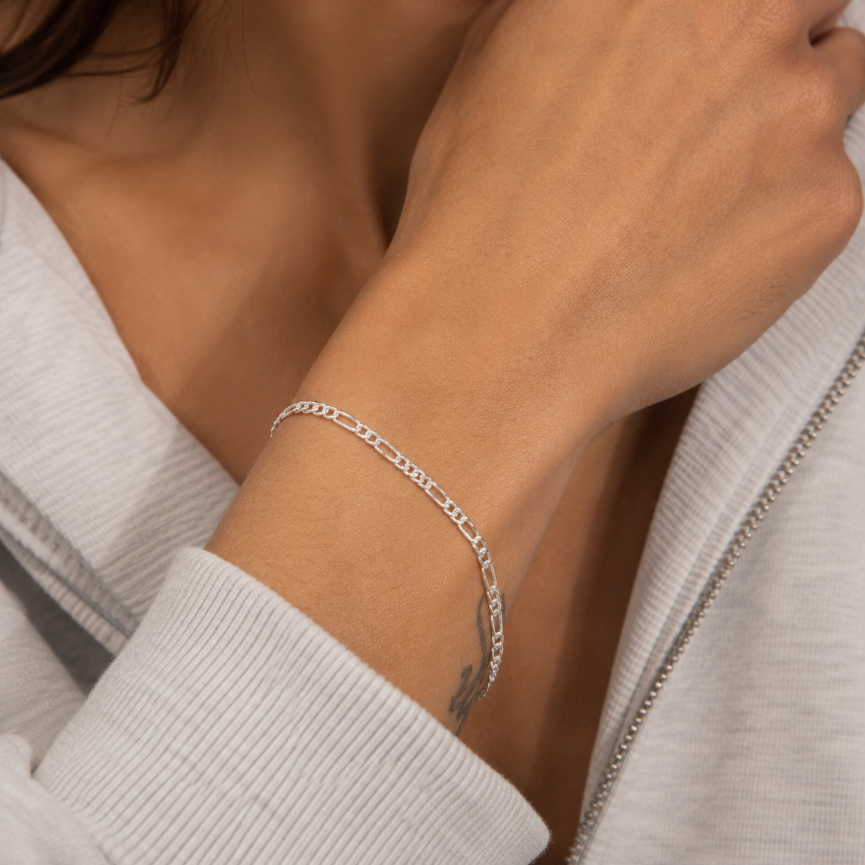 Figaro Armband – 3mm – Echtsilber – Bild 3