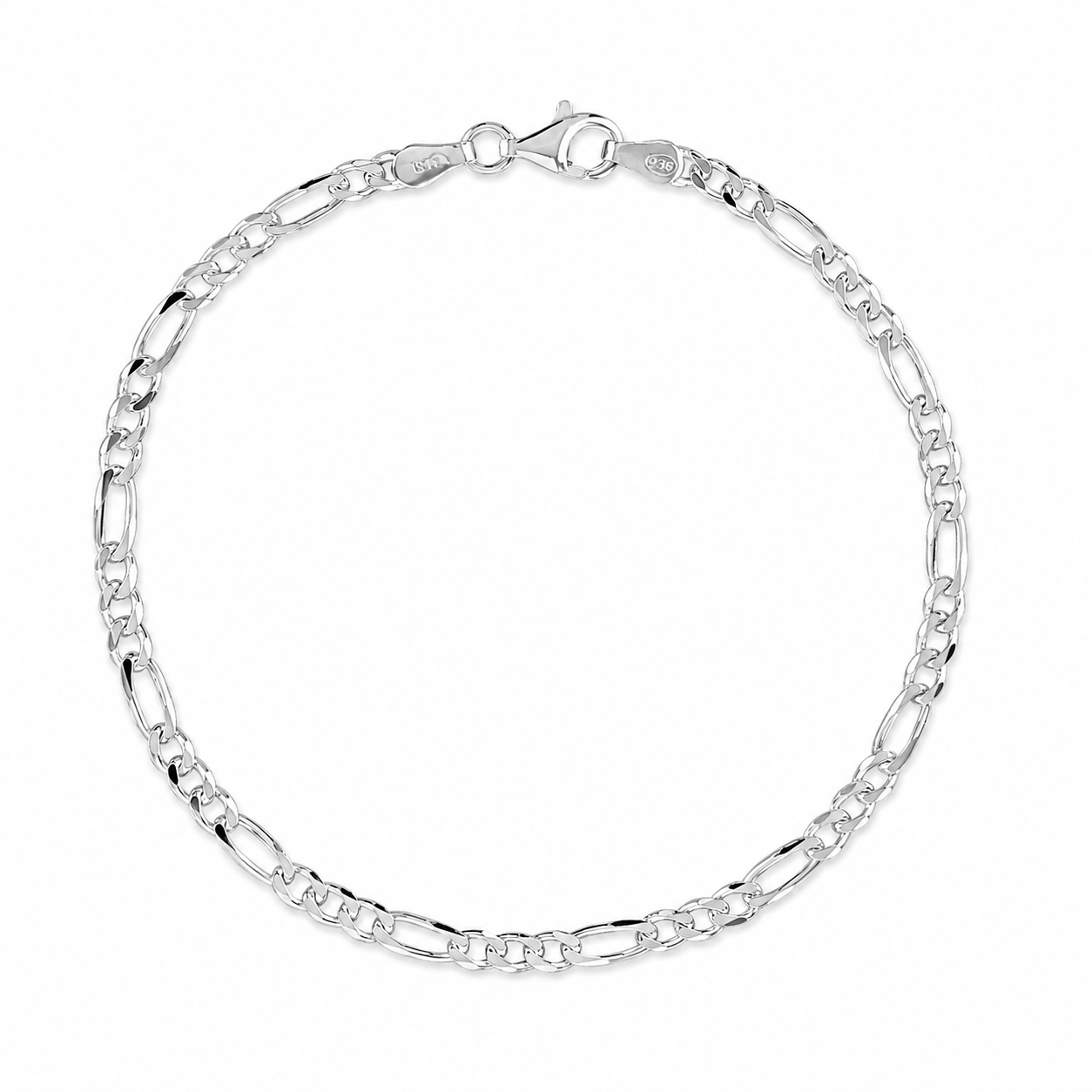 Figaro Armband – 3mm – Echtsilber