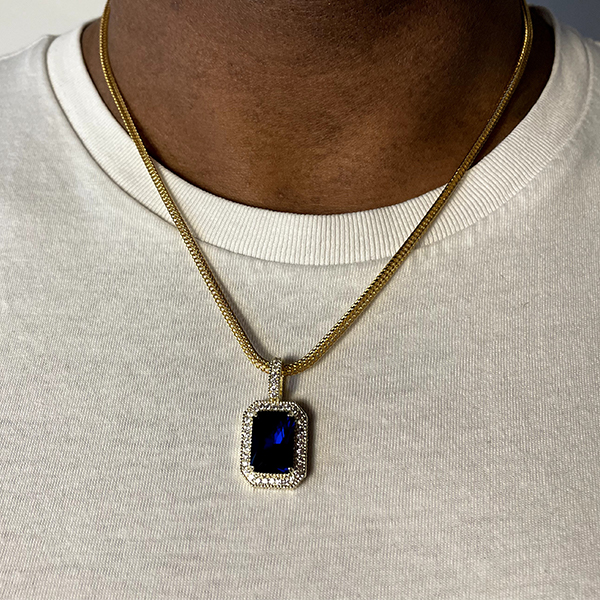 Blue Sapphire Anhänger – 14K Gold – Bild 6