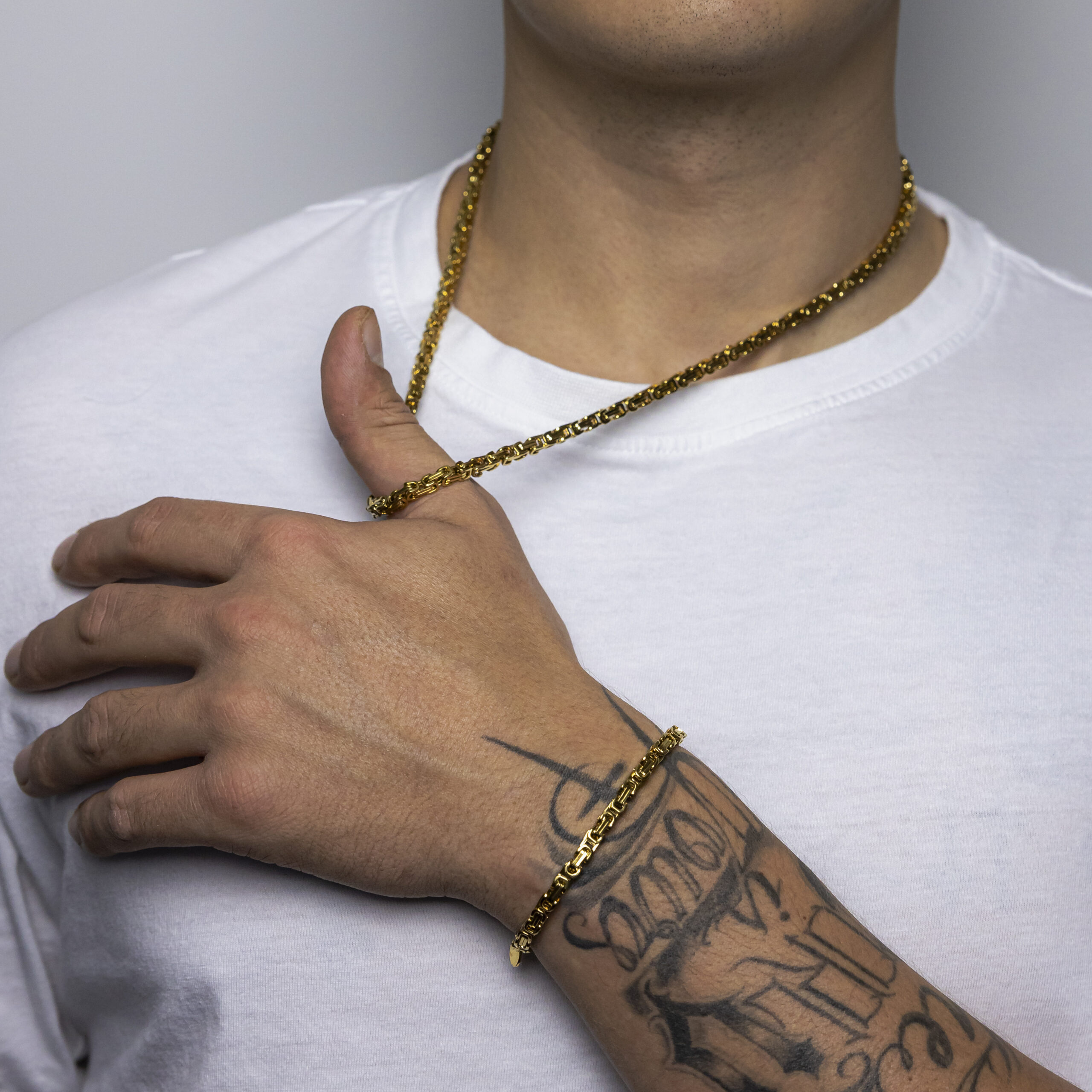 Königsketten Set - 4mm - 18k Gold – Bild 3