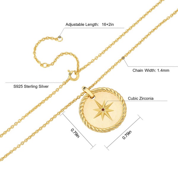 Polaris Gold Coin Necklace Set - Silver - 18k Gold – Bild 4