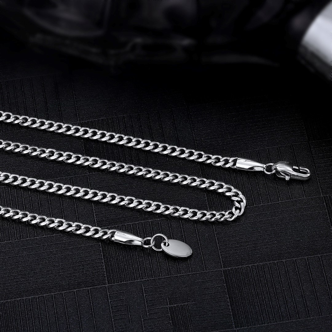 Miami Cuban Link Set - 3mm - Weissgold – Bild 5