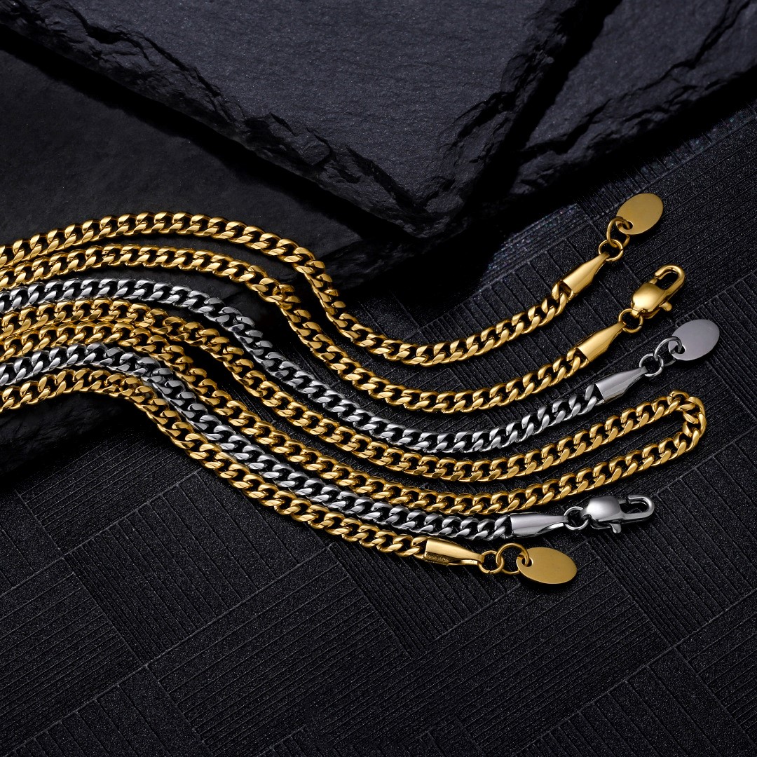 Miami Cuban Link Set - 3mm - Weissgold – Bild 8