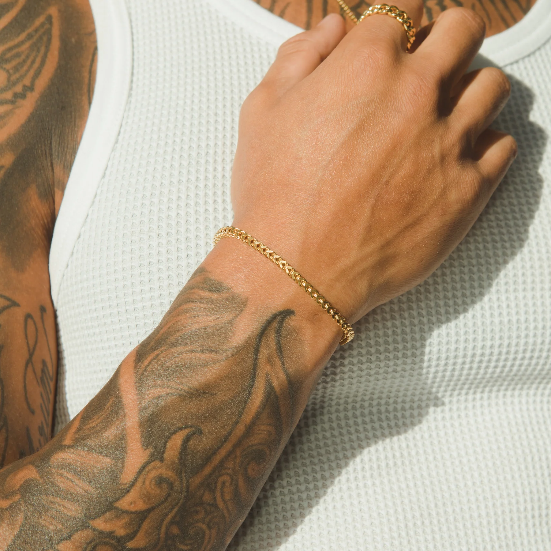 Franco Armband – 3mm – 18k Gold – Bild 3