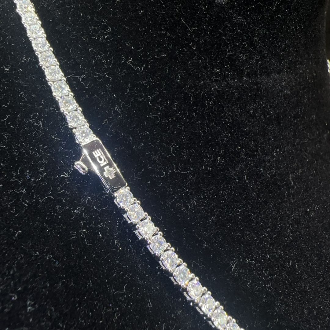 Moissanite VVS Tennis Chain – 3mm – Echtsilber – Bild 5