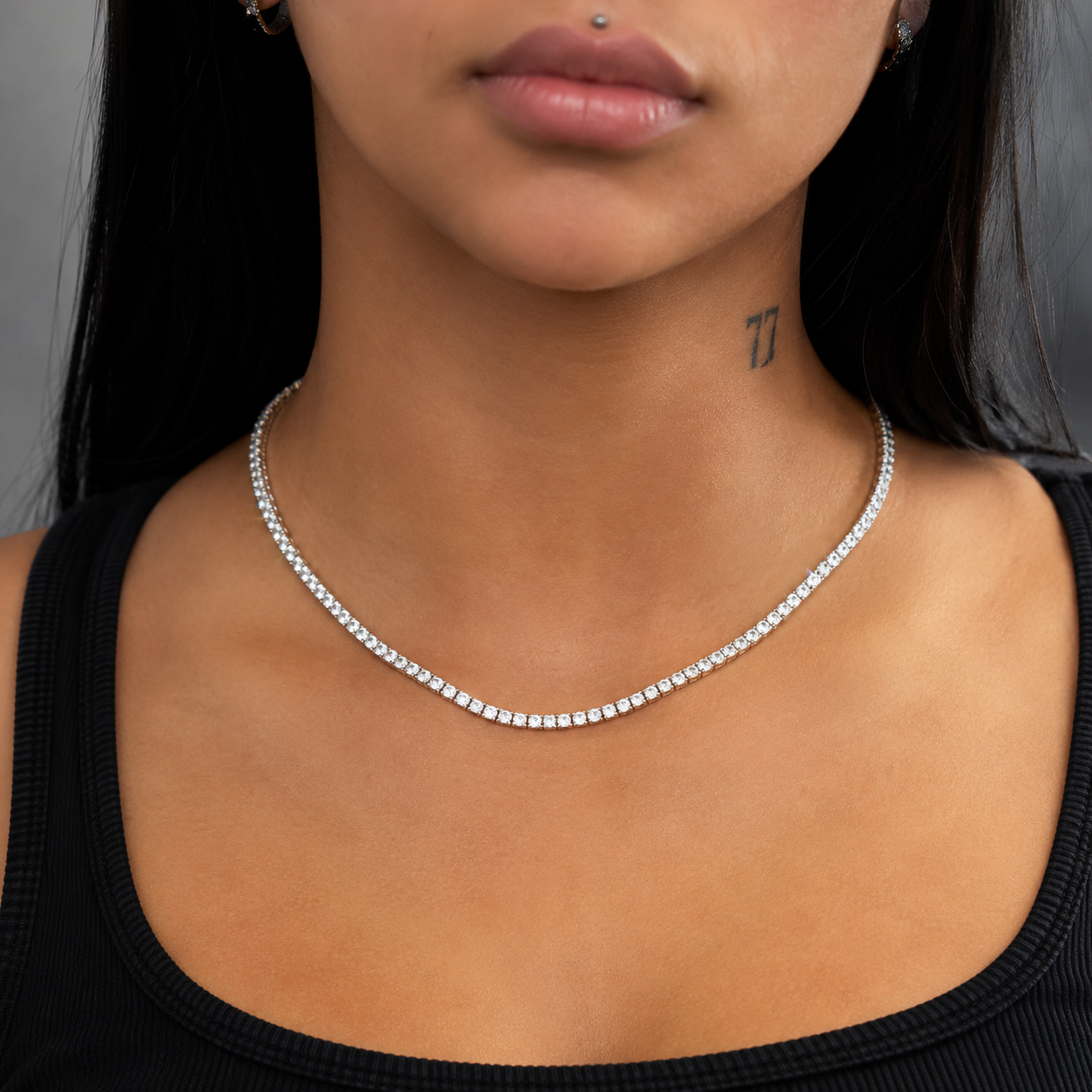 Moissanite VVS Tennis Chain – 3mm – Echtsilber – Bild 3