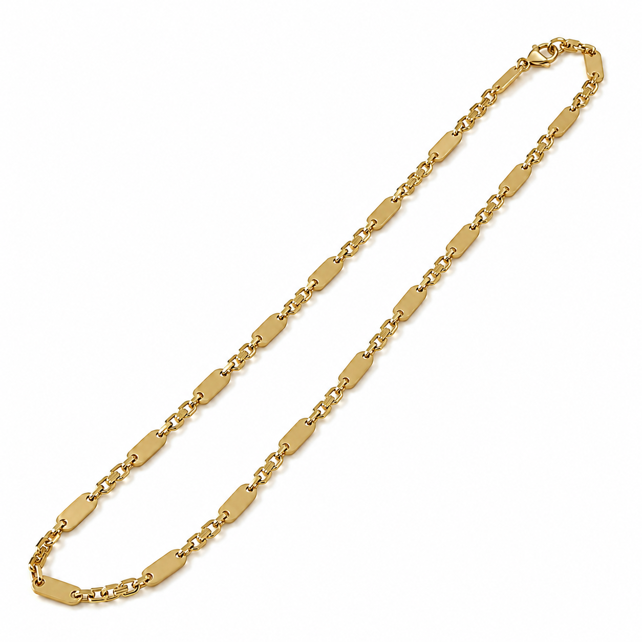 Plattenkette - 6mm - Gelbgold
